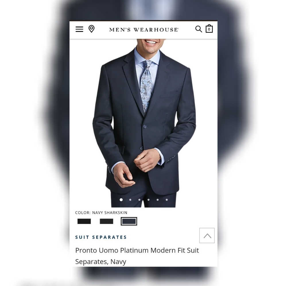 Pronto Uomo Platinum Navy Blue Suit